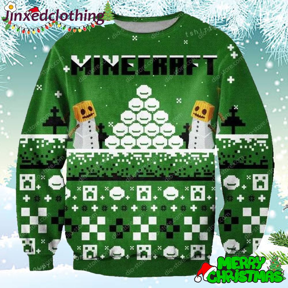 Minecraft Game Knitting Pattern For Christmas Ugly Sweater 